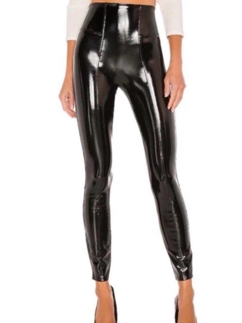 NWOT Spanx High-Shine Black Leather Leggings